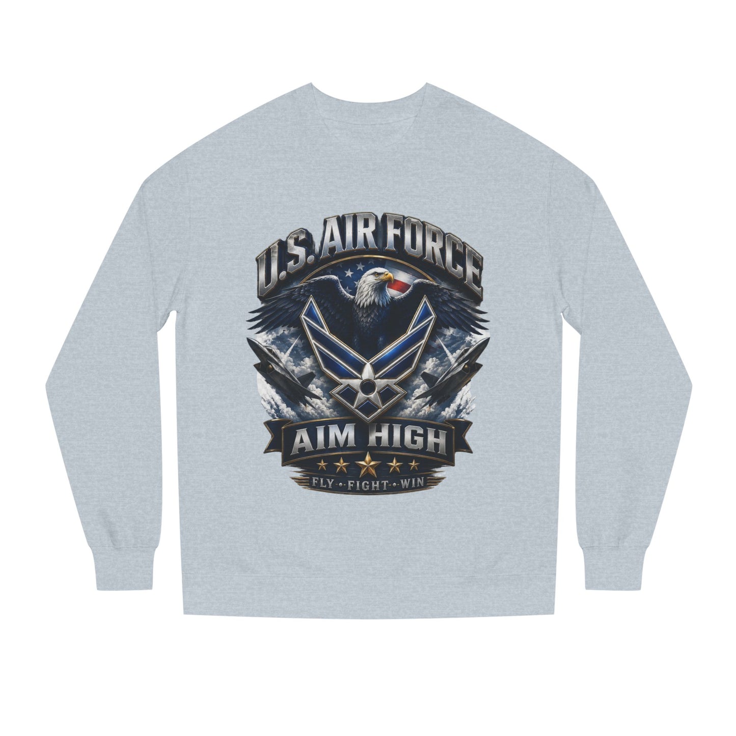 Air Force Crewneck Sweatshirt — "U.S. Air Force Aim High" Military Logo Pullover