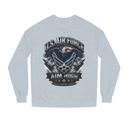 Air Force Crewneck Sweatshirt — "U.S. Air Force Aim High" Military Logo Pullover