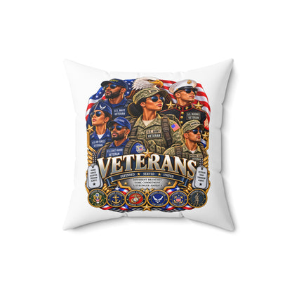 Veterans Tribute Pillow – Patriotic Military Veteran Throw Pillow