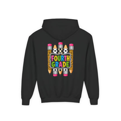 Fourth Grade Kids Hoodie — Colorful Pencil School Sweatshirt