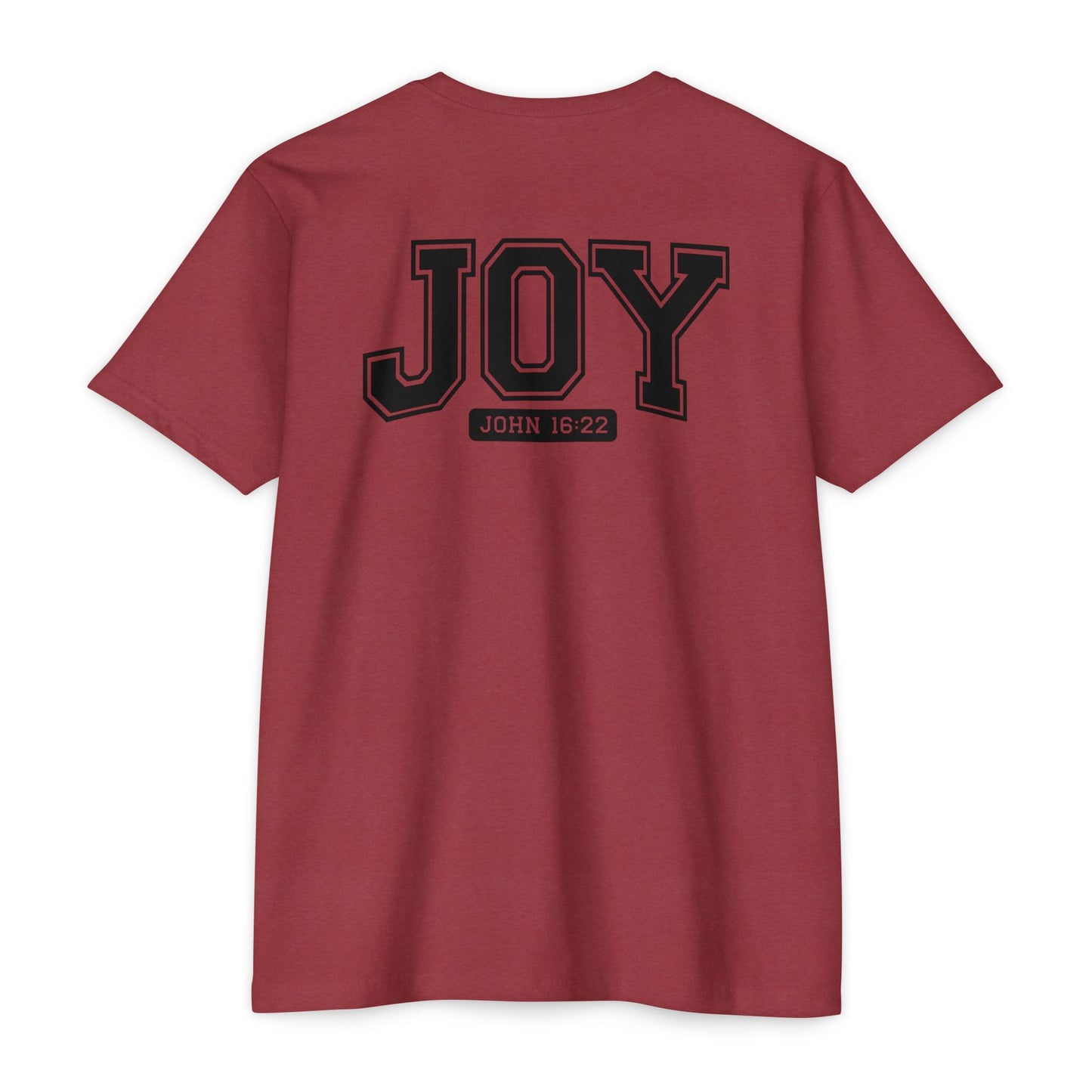 Joy T-Shirt – Christian Scripture John 16:22 College-Style Tee