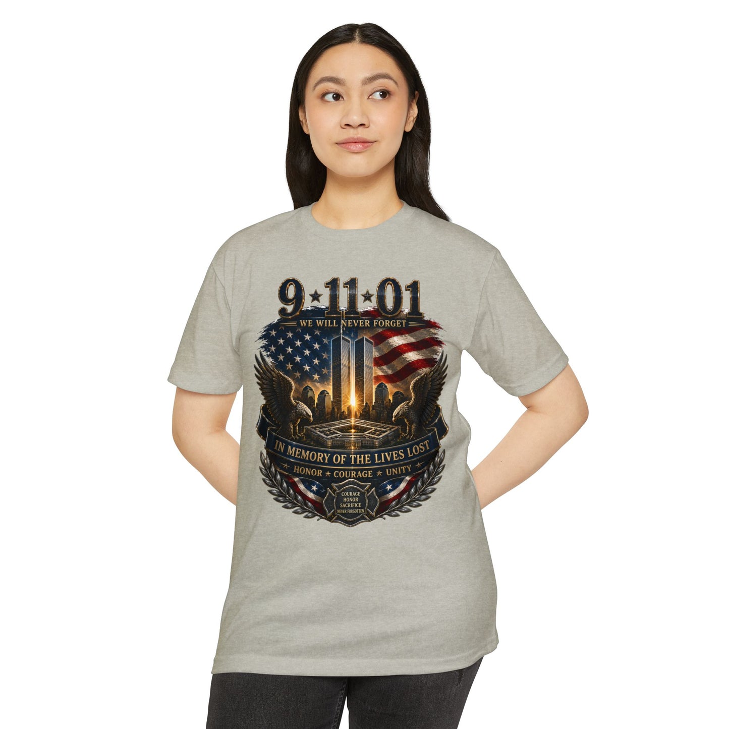 9/11 Memorial T-Shirt – "We Will Never Forget" Tribute Tee