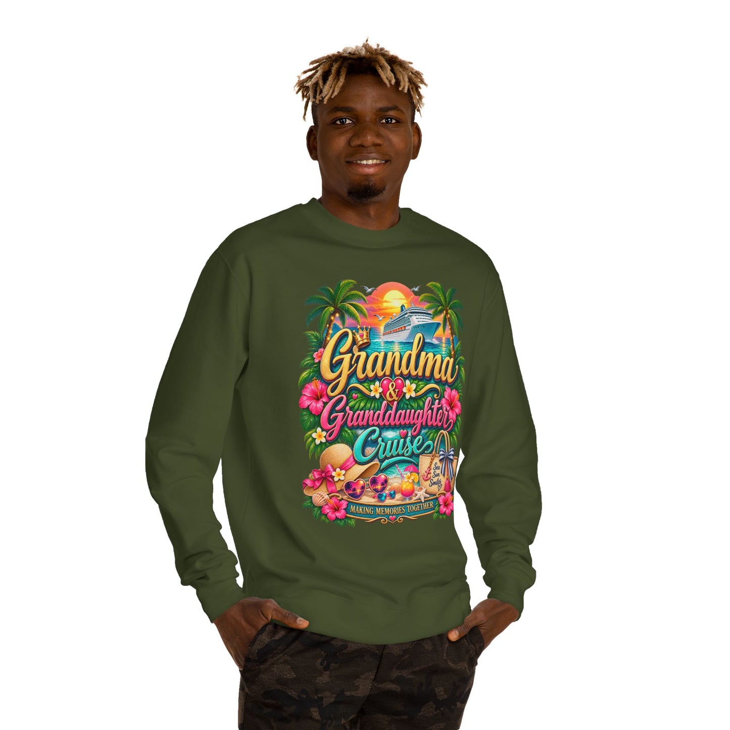 Grandma & Granddaughter Cruise Sweatshirt — Tropical Matching Trip Crewneck