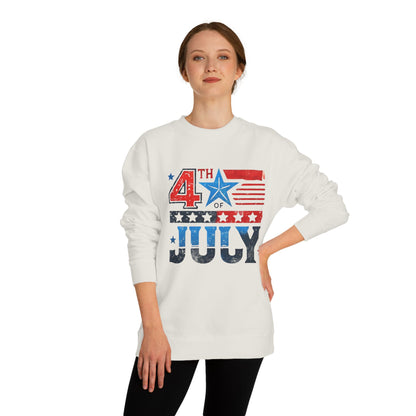 4th of July Crewneck Sweatshirt – Patriotic American Flag Design