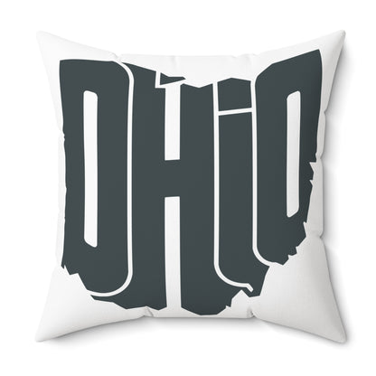 Ohio State Outline Pillow — Bold Graphic "OHIO" Decorative Throw Pillow