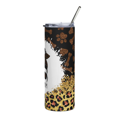 #DogMom Leopard Print Stainless Steel Tumbler - 20oz