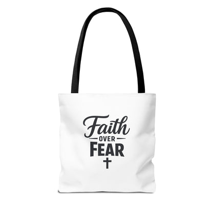 Faith Over Fear Tote Bag — Inspirational Christian Canvas Tote