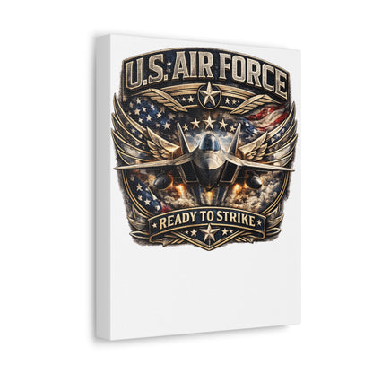 Stretched Canvas - U.S. Air Force "Ready to Strike" Fighter Jet Wall Art