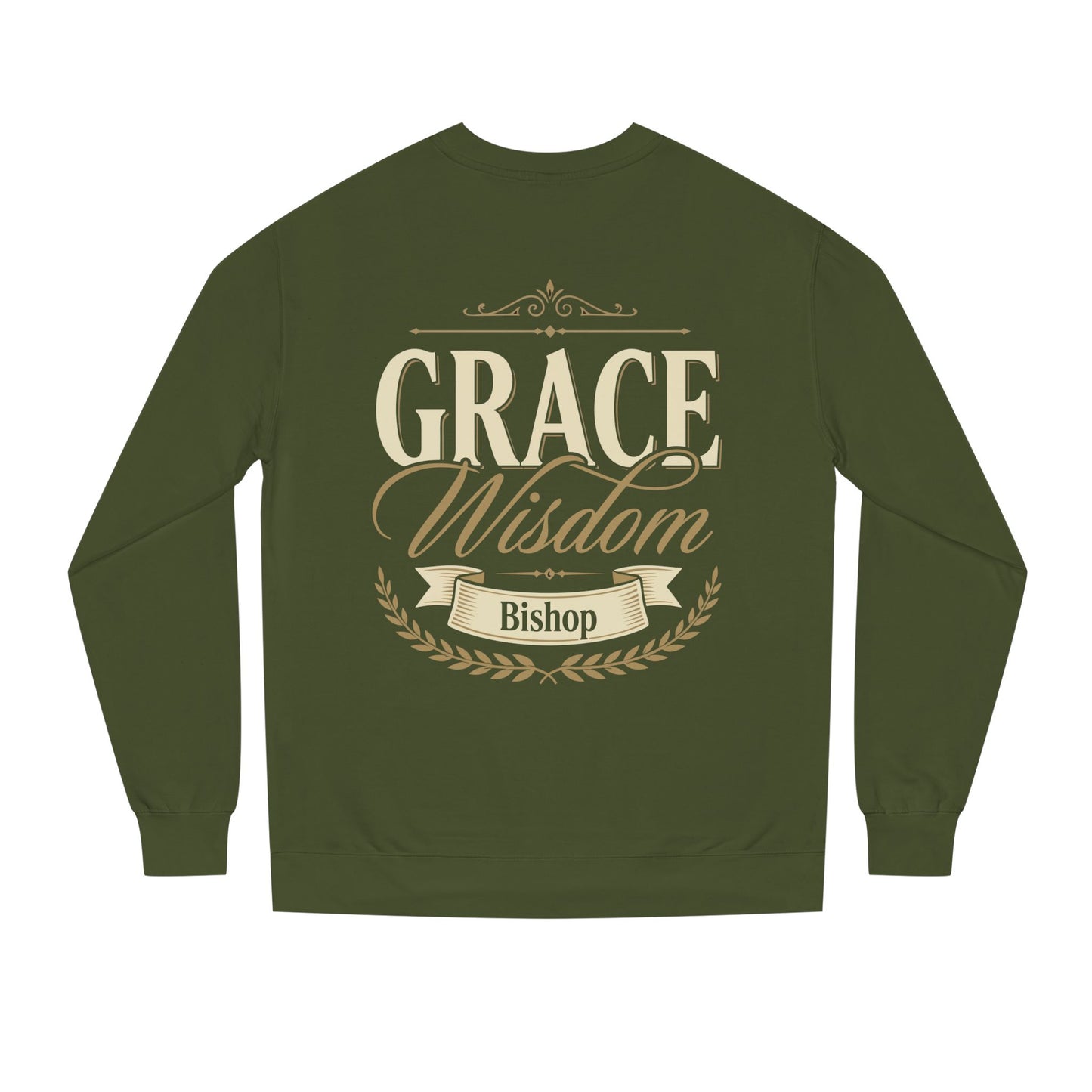 Grace & Wisdom Bishop Sweatshirt — Inspirational Religious Crewneck