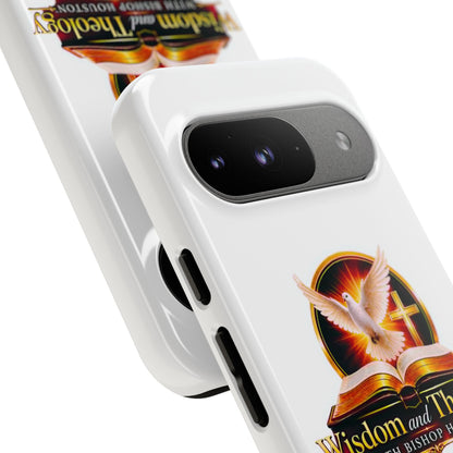 Wisdom and Theology Phone Case — Christian Dove & Cross Protective Tough Case