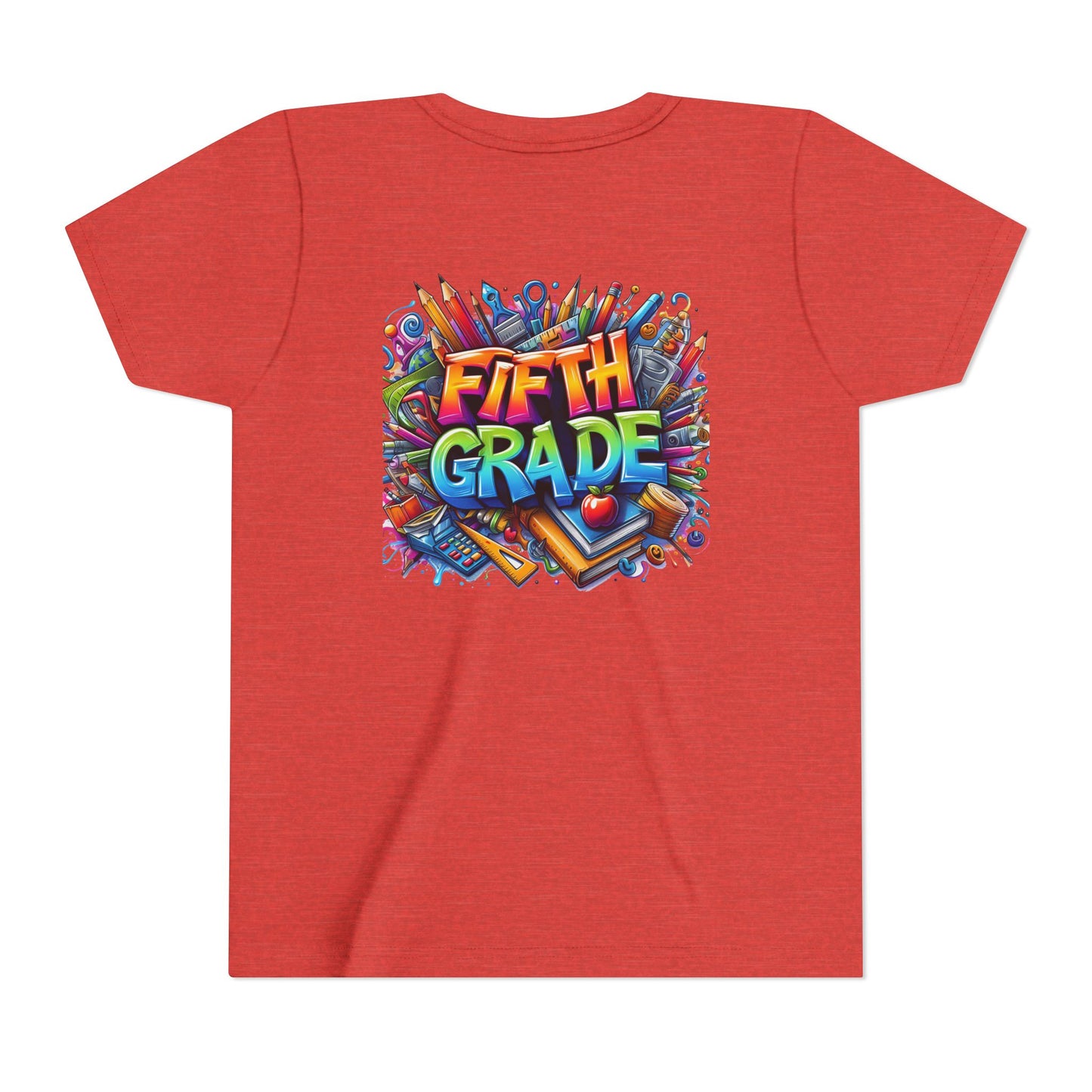 Fifth Grade Kid's Tee - Colorful School Supplies Back to School T-Shirt