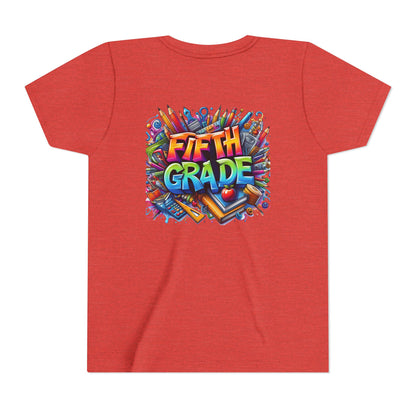 Fifth Grade Kid's Tee - Colorful School Supplies Back to School T-Shirt