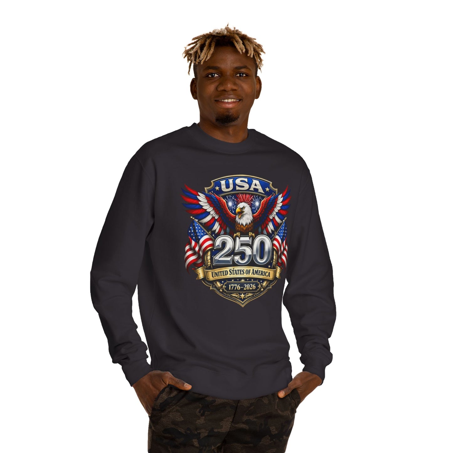 USA 250th Anniversary Eagle Sweatshirt — 1776-2026 Patriotic Crewneck