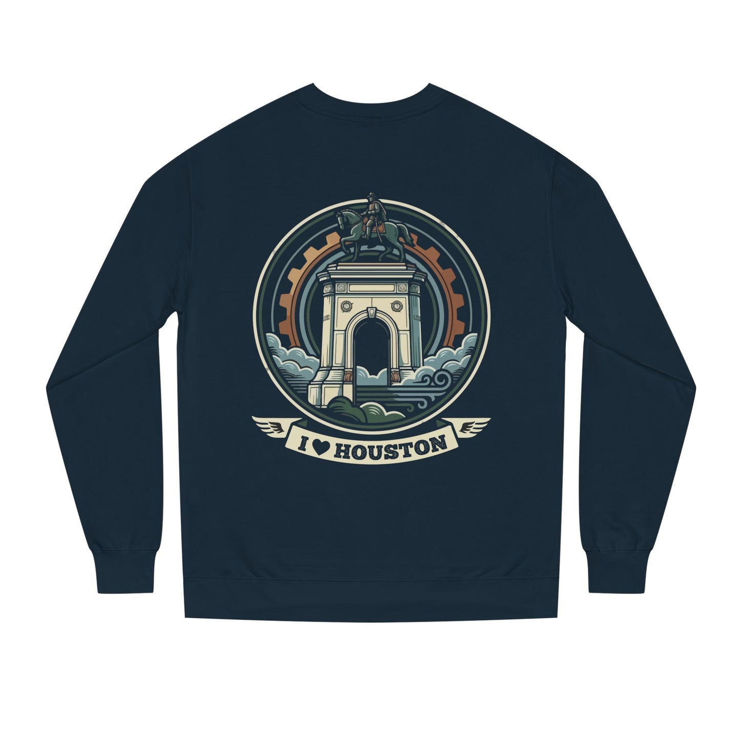 Houston Arch Retro Crewneck Sweatshirt — I  Houston Graphic