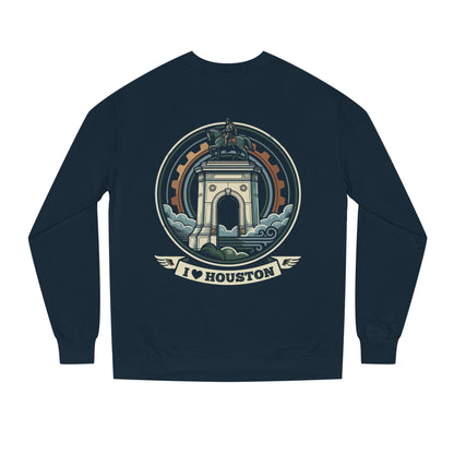 Houston Arch Retro Crewneck Sweatshirt — I  Houston Graphic