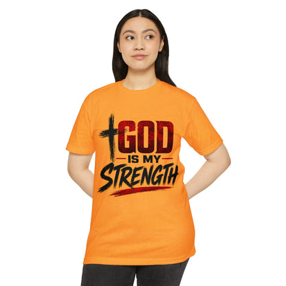 God Is My Strength T-Shirt — Christian Faith Inspirational Tee