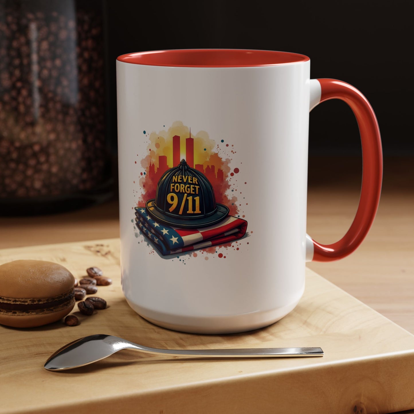 Never Forget 9/11 Memorial Accent Coffee Mug
