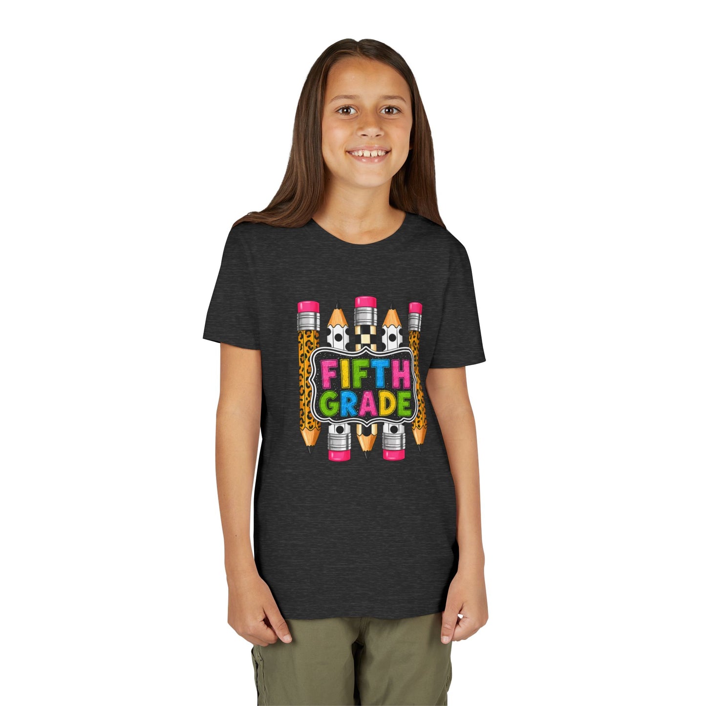 Fifth Grade Pencil Kids Tee — Back to School Youth Short Sleeve Shirt