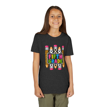 Fifth Grade Pencil Kids Tee — Back to School Youth Short Sleeve Shirt