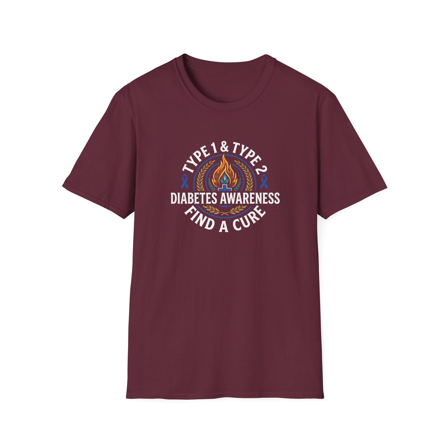 Type 1 & Type 2 Find a Cure Diabetes Awareness T-Shirt