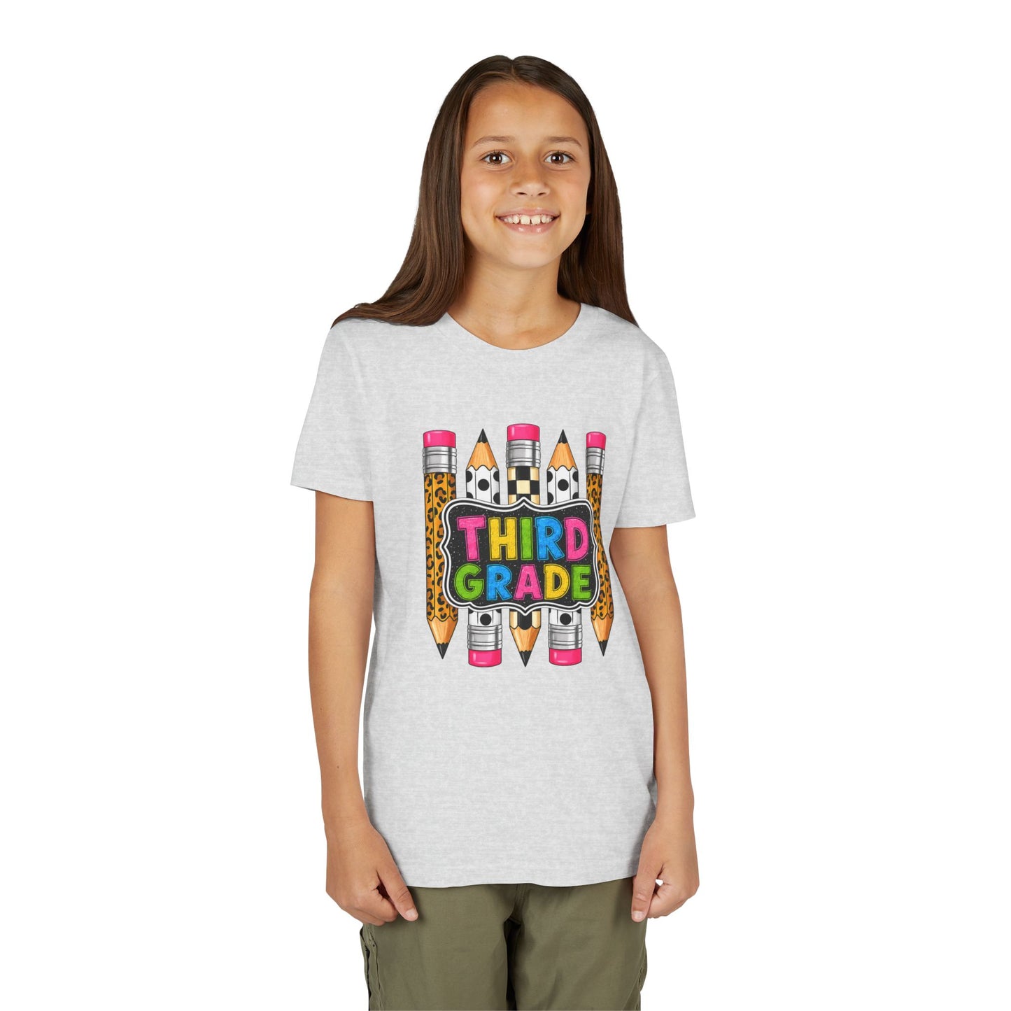 Third Grade Youth T-Shirt — Colorful Pencil Back-to-School Tee