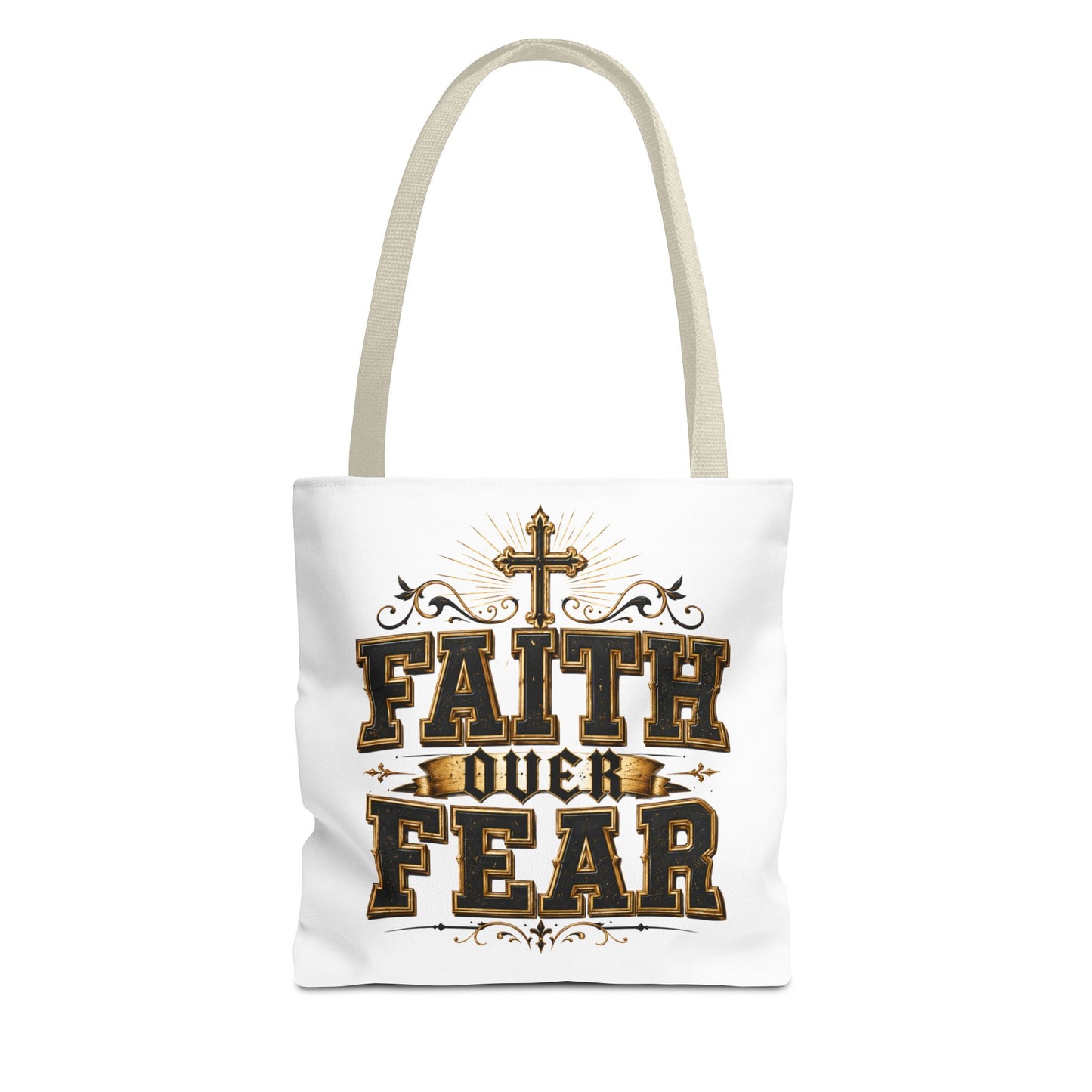 Faith Over Fear Tote Bag — Inspirational Christian Canvas Tote