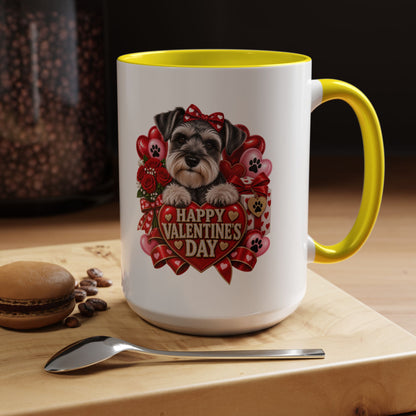 Valentine’s Day Dog Coffee Mug — "Happy Valentine’s Day" Accent Mug