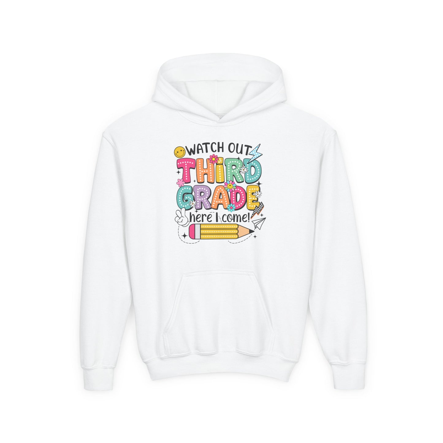 Kids "Watch Out Third Grade Here I Come" Hoodie - Back-to-School 3rd Grade Sweatshirt