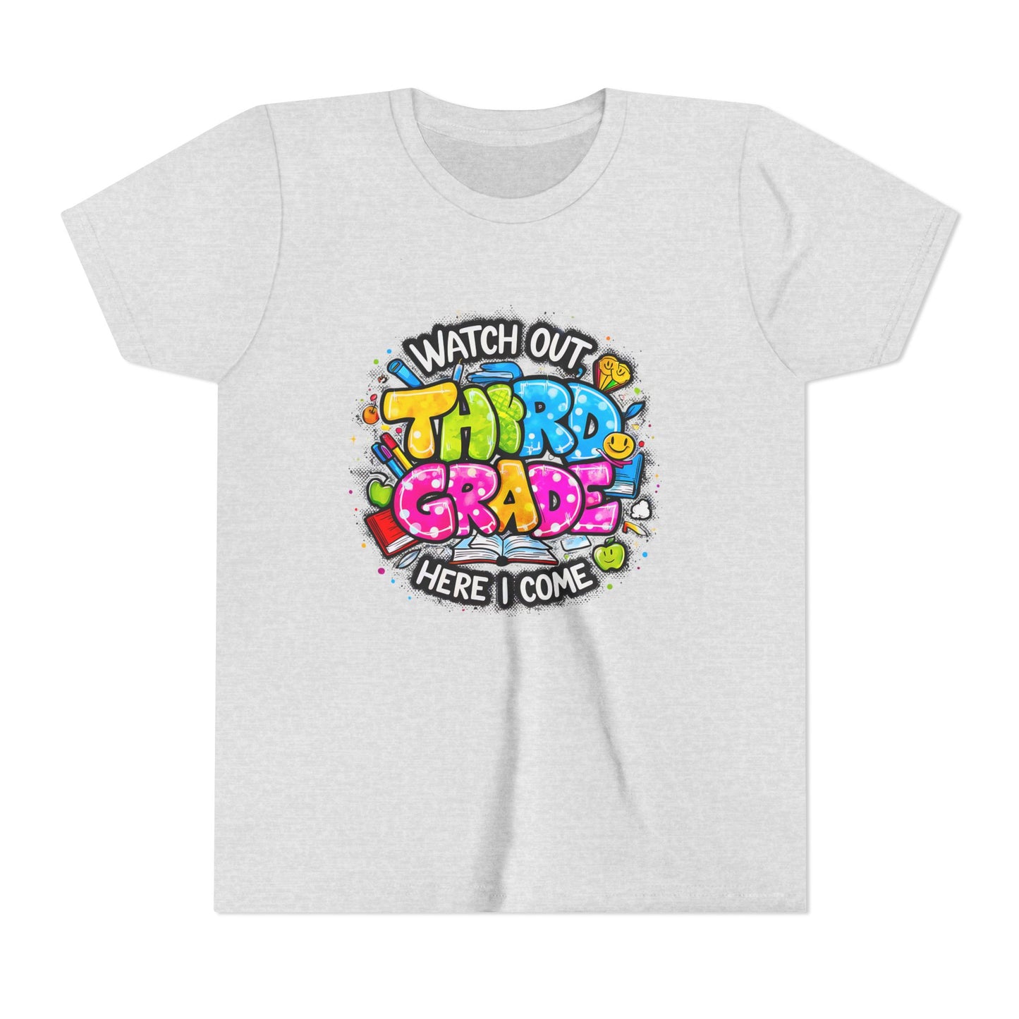 Third Grade Kids T‑Shirt — "Watch Out Third Grade Here I Come" Back-to-School Tee