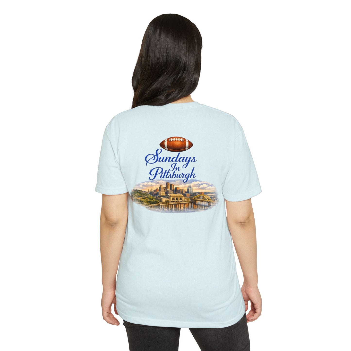 Sundays in Pittsburgh T‑Shirt — Vintage Football City Skyline Tee