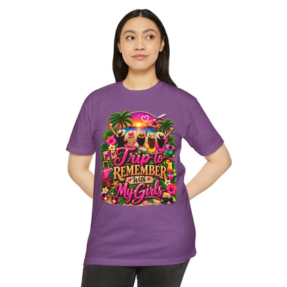T-Shirt — 'A Trip to Remember With My Girls' Tropical Bachelorette/Besties Tee