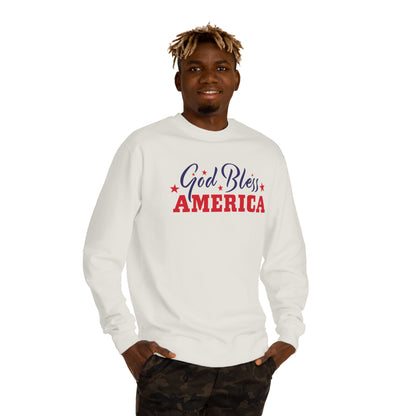 God Bless America Crewneck Sweatshirt – Patriotic USA Flag Tee for 4th of July