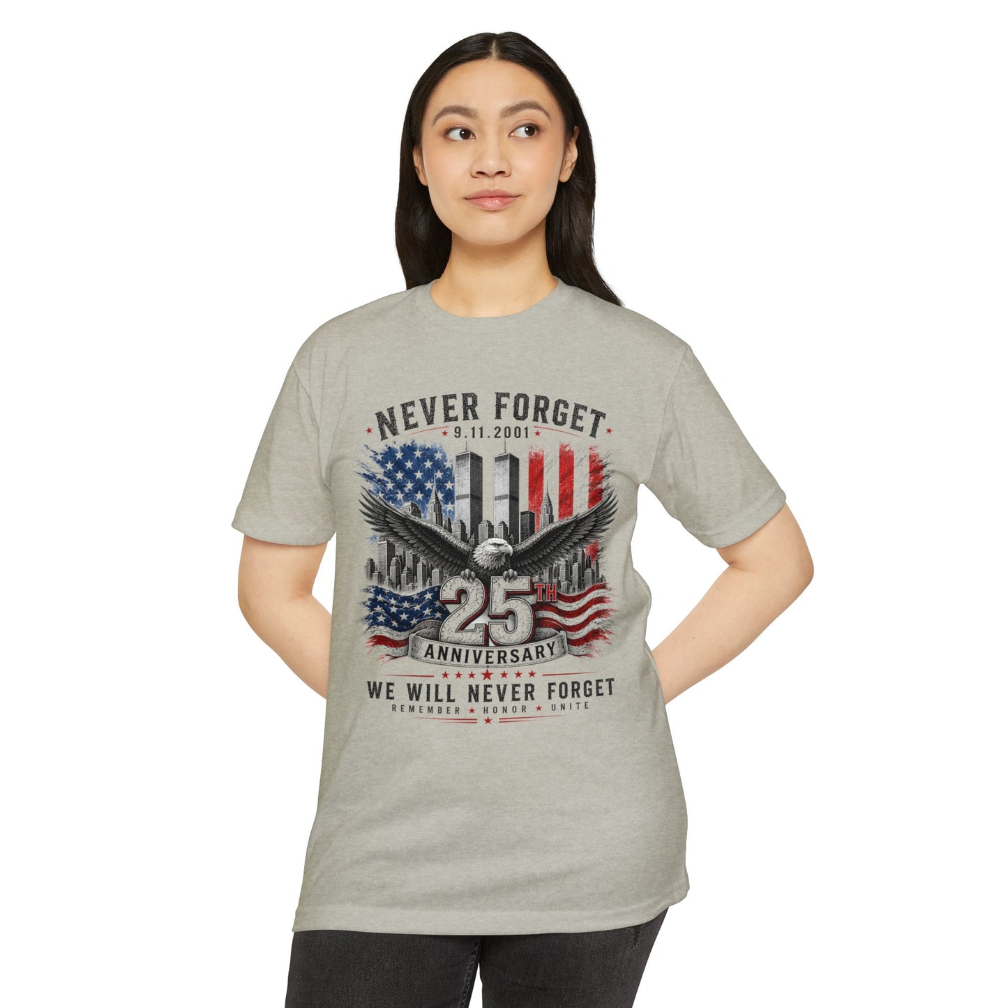 9/11 25th Anniversary 'Never Forget' Memorial T-Shirt