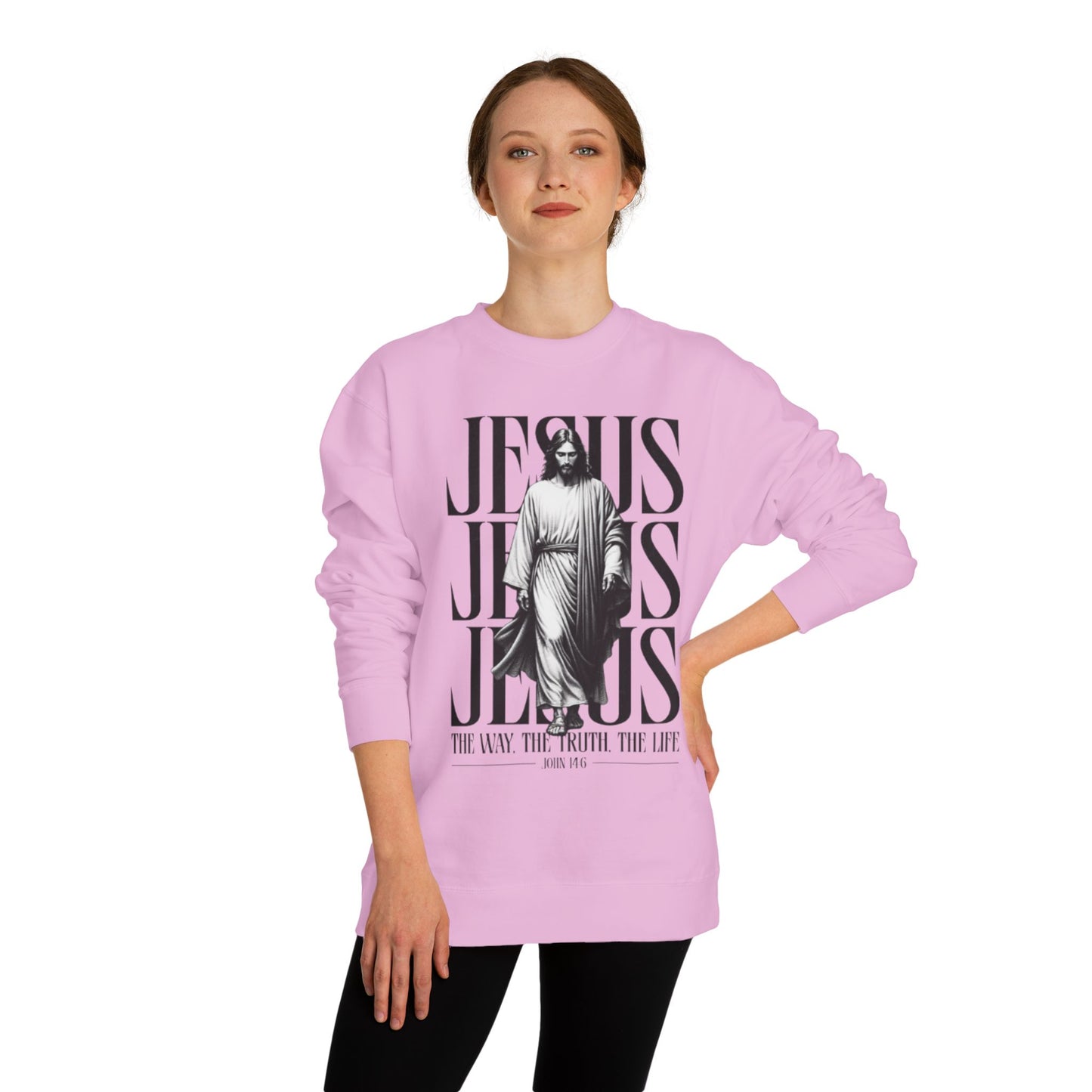 Jesus Crewneck Sweatshirt – The Way The Truth The Life Graphic