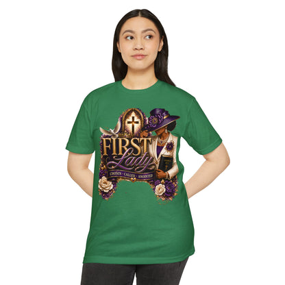 First Lady Christian T-Shirt — "Chosen • Called • Anointed" Faith Graphic Tee