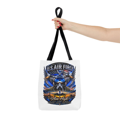 U.S. Air Force Aviator Tote Bag – 'Aim High' Military Pilot Design