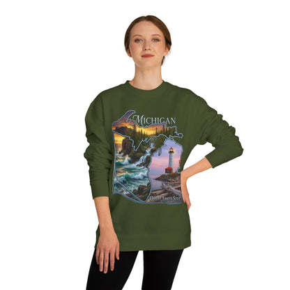 Michigan Lakes State Sweatshirt — Lighthouse & Great Lakes Scenic Pullover