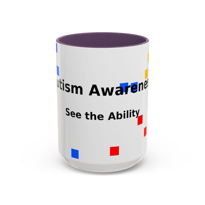 Autism Awareness Accent Mug - "See the Ability" Coffee Cup