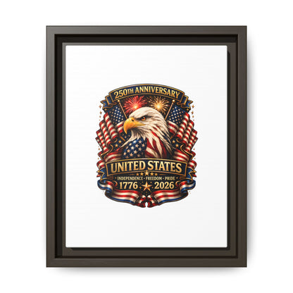Patriotic Eagle 250th Anniversary Framed Canvas Print — United States 1776–2026