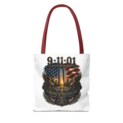 9/11 Memorial Tote Bag — We Will Never Forget Tribute Tote