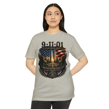 9/11 Memorial T-Shirt – "We Will Never Forget" Tribute Tee