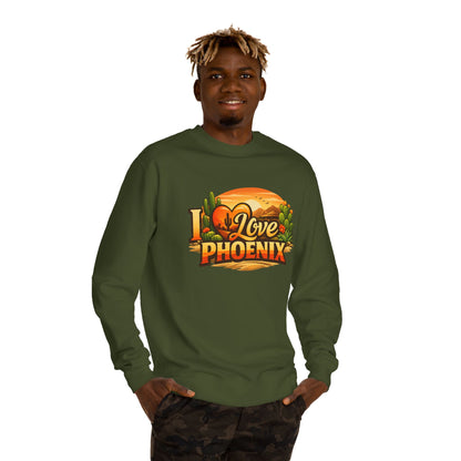 I Love Phoenix Sweatshirt — Desert Sunset Graphic Crewneck