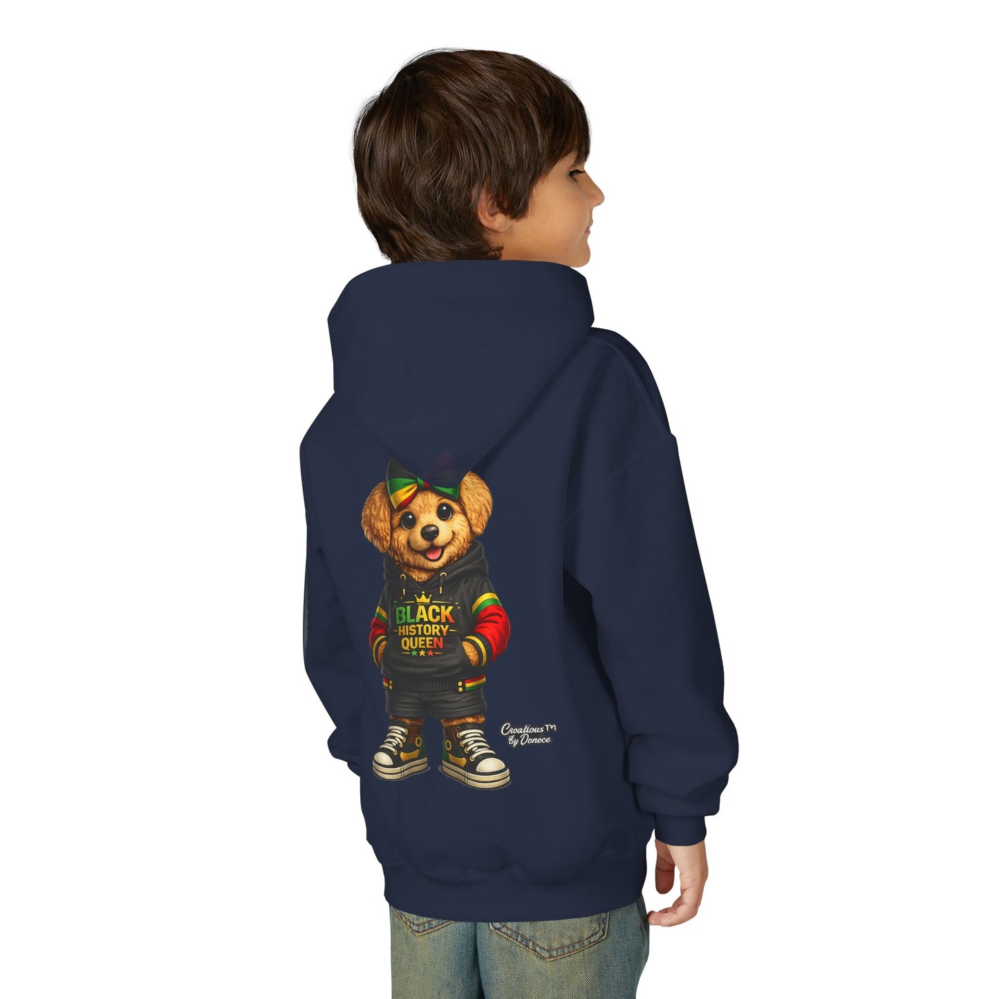 Youth Hoodie — Rasta Bear "Black History Greatness" Kids Pullover