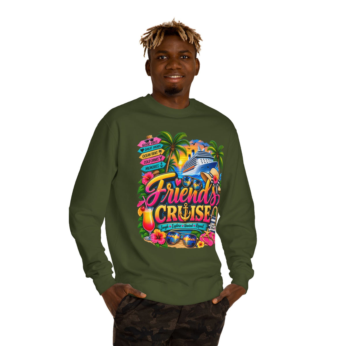 Friends' Cruise Sweatshirt — Tropical Vacation Crewneck