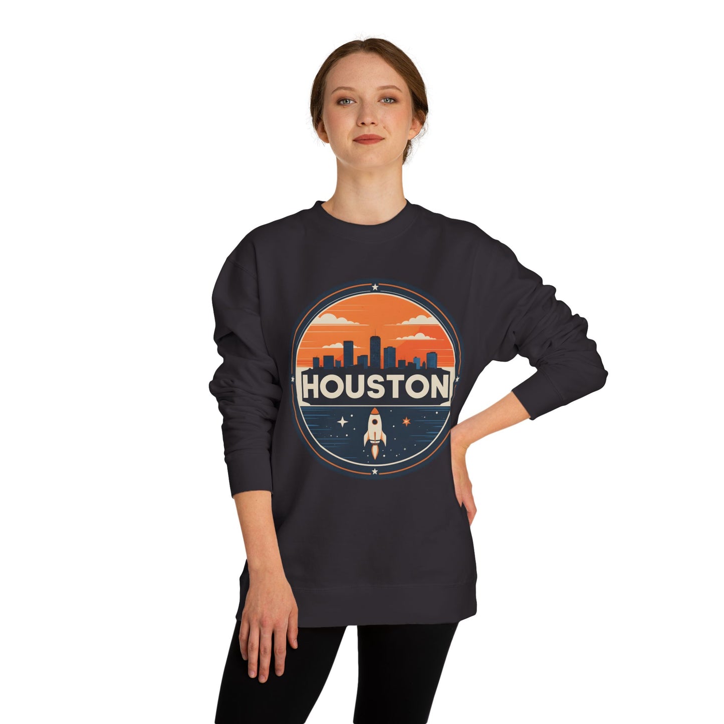 Houston Rocket Patch Sweatshirt — Retro Space City Crewneck