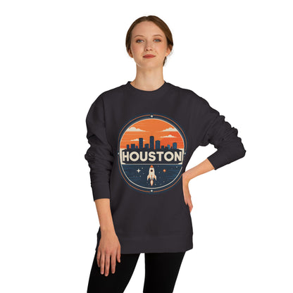 Houston Rocket Patch Sweatshirt — Retro Space City Crewneck