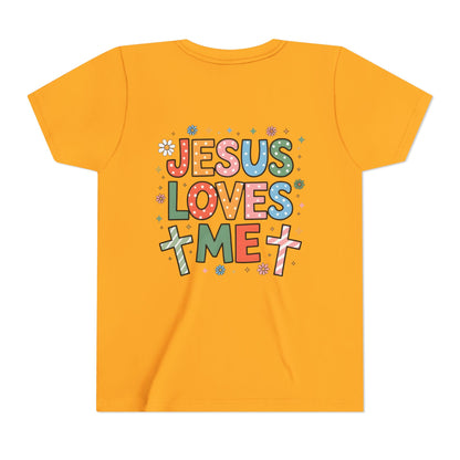 Youth Tee — "Jesus Loves Me" Colorful Christian Kids T-Shirt