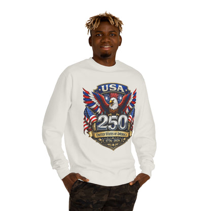 USA 250th Anniversary Sweatshirt — Patriotic Eagle 1776–2026 Crewneck