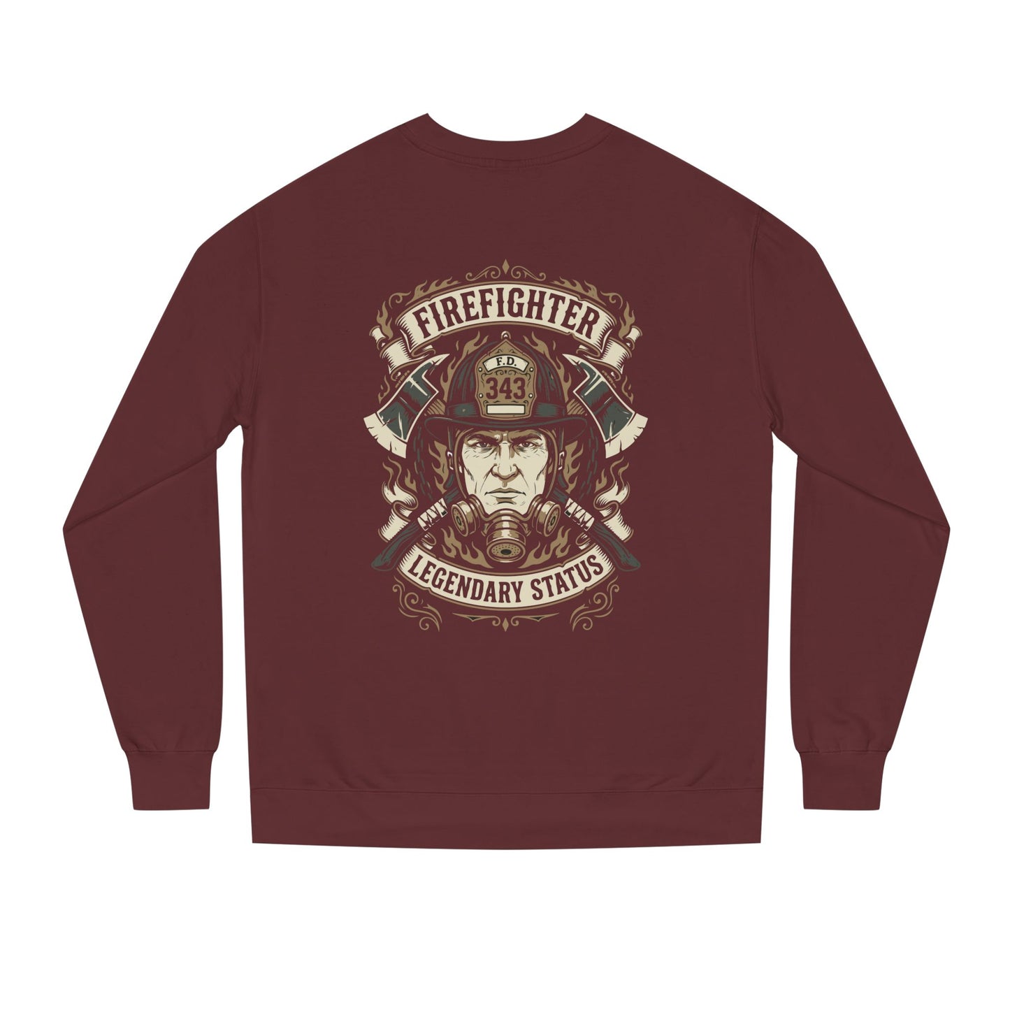 Firefighter Crewneck Sweatshirt — "Legendary Status" Graphic