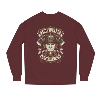 Firefighter Crewneck Sweatshirt — "Legendary Status" Graphic